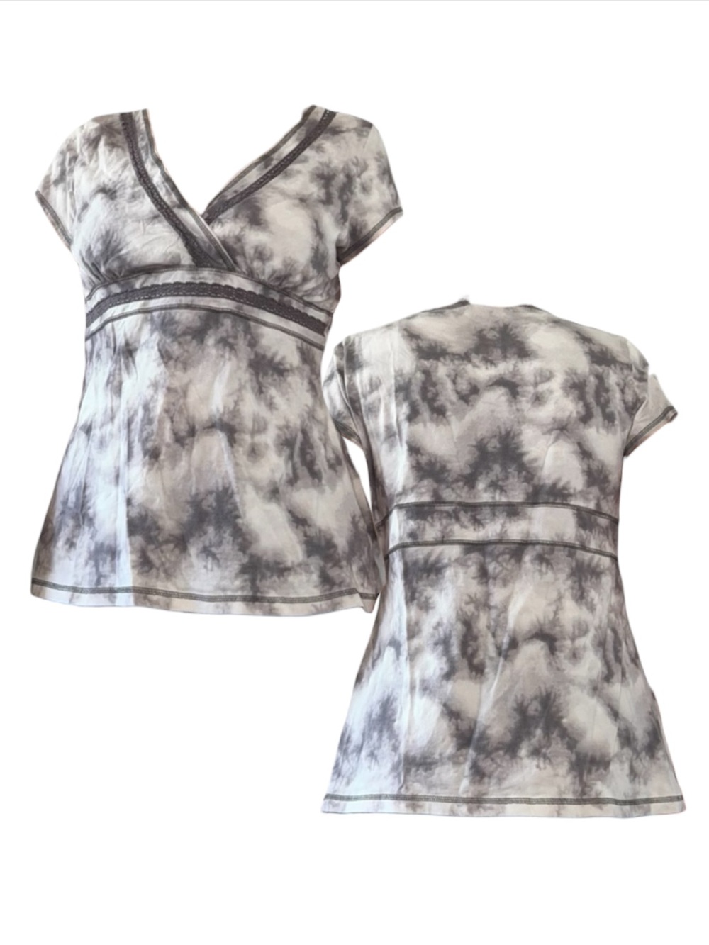 Gitano Black and White Tie-Dye Blouse